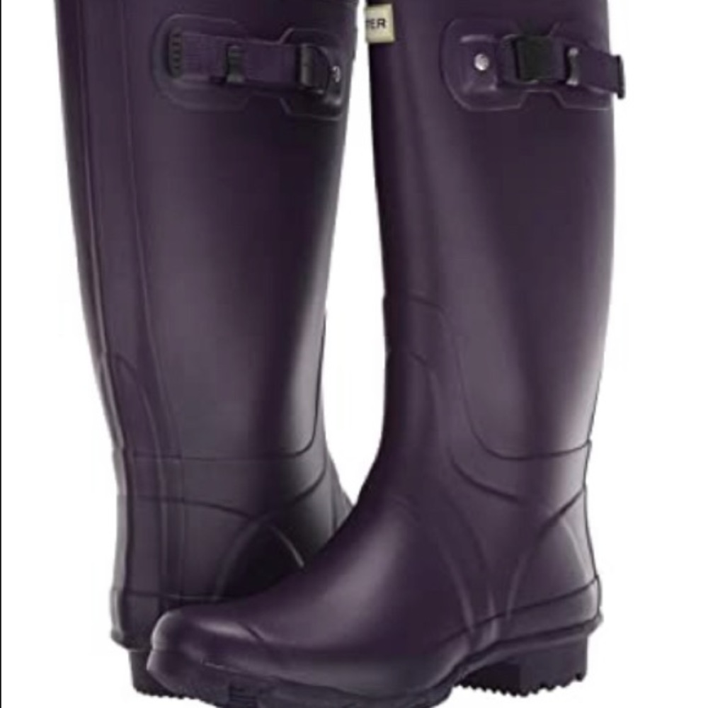 Hunter Purple Winter Rain Boots Knee-High